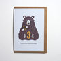 Bear And Bee Third Birthday Card Age Three, thumbnail 2 of 2