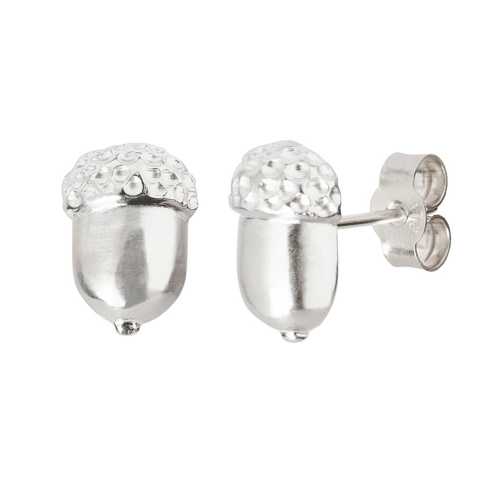 Silver Acorn Stud Earrings, 1 of 2