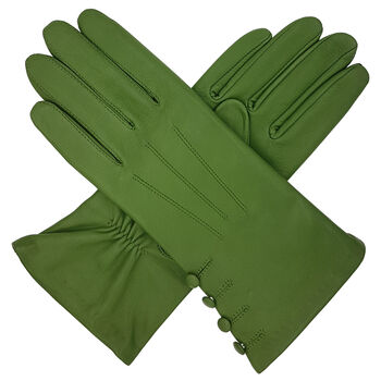 Kate. Women's Silk Lined Button Leather Gloves, 6 of 11