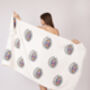 White With Orange Eye Organic Cotton Peshtemal Towel, thumbnail 3 of 7