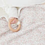 New Baby Gift Set, Handmade Newborn Blanket And Comforter With Wooden Teether, thumbnail 10 of 12