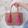 Boho Wicker Tassel Tote Summer Bag, thumbnail 2 of 12
