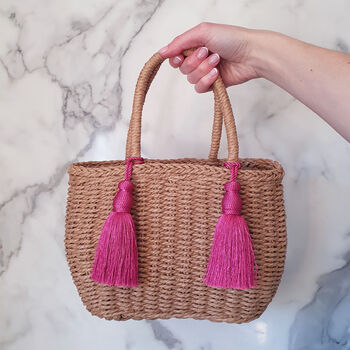 Boho Wicker Tassel Tote Summer Bag, 2 of 12