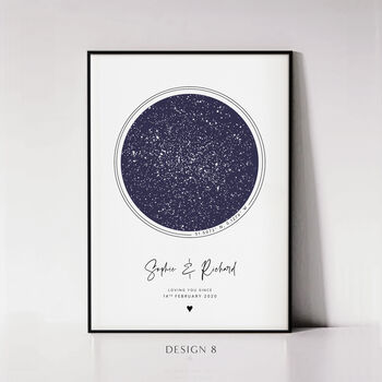 Girlfriend Personalised Gift, Custom Star Map Print, Valentines Day Couple Gift The Night We Met, 10 of 12