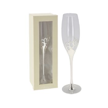 60th Birthday Champagne Flute – Elegant Gift In Presentation Box, 6 of 6