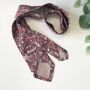 Liberty Tie In Burgundy Strawberry Thief Birds Motif, thumbnail 5 of 8
