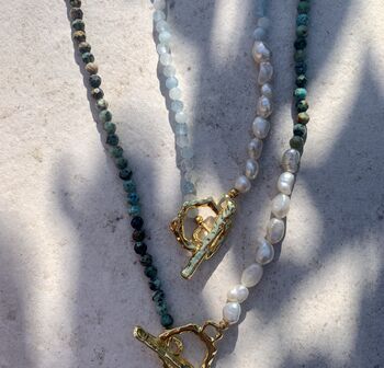 Handmade Semi Precious Gemstone And Pearl Necklace, 6 of 8