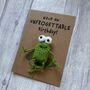 Frog Unforgettable Crochet Birthday Card Handmade, thumbnail 3 of 12