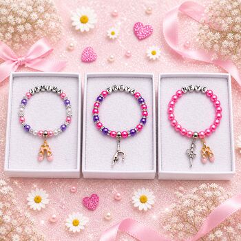 Personalised Ballerina Or Gymnast Charm Bracelet Gift For Girls, 3 of 12