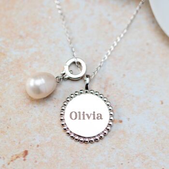 Personalised Pearl Sterling Silver Necklace, 3 of 5