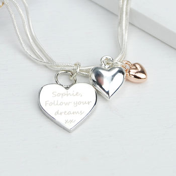 Personalised Triple Hearts Bracelet, 5 of 8