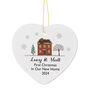 Personalised Cosy Christmas Ceramic Heart Decoration, thumbnail 4 of 4