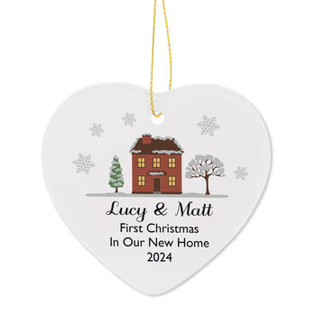 Personalised Cosy Christmas Ceramic Heart Decoration, 4 of 4