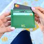 Personalised Monogrammed Leather Credit Card Holder Wallet, thumbnail 2 of 8