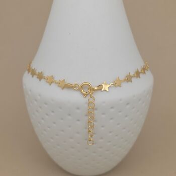 18ct Gold Plated Flat Star Anklet, 3 of 4