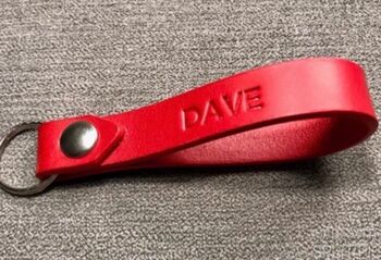 Personalised Red Leather Keyring, 5 of 10