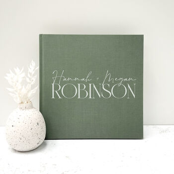 Personalised Linen Wedding Guest Book / Photobook, 9 of 10