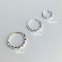 Sterling Silver Sleeper Fastening Huggie Hoop Earrings, thumbnail 2 of 6