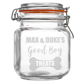Personalised Good Boy Treats Glass Kilner Jar, 6 of 7