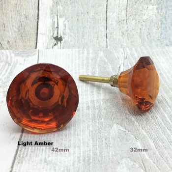 Coloured Faceted Glass Cupboard Door Knobs Drawer Pull, 9 of 12