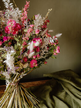 Dried Flower Bouquet Pink And White, 2 of 3