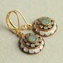 Vintage Art Deco Turquoise Opal Earrings, thumbnail 1 of 8