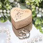 First Names Engraved Wooden Heart Wedding Ring Box, thumbnail 2 of 2