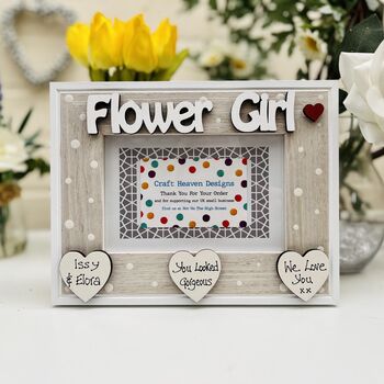Personalised Flower Girl Gift Photo Wedding Frame, 6 of 9