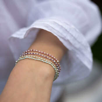 Birthstone And Silver Bead Bracelet, 2 of 3