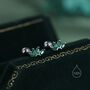 Sterling Silver Green Cz Lotus Flower Screw Back Earrings, thumbnail 1 of 12