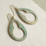 Gold Turquoise Antique Hoop Earrings, thumbnail 1 of 9