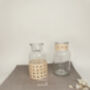A Pair Of Vintage Rattan Glass Vases, thumbnail 2 of 4