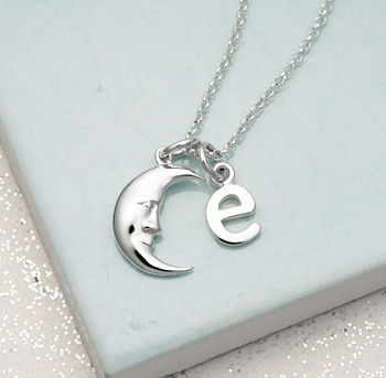 Sterling Silver Moon Charm Necklace, 4 of 8