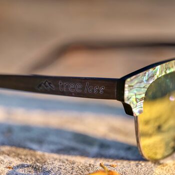 Seashell Sunglasses Half Frame With Gold Lens, 10 of 12