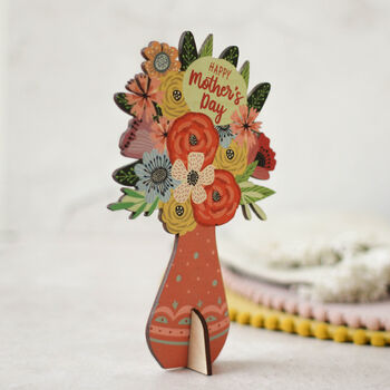 Wooden Mother's Day Card, Flower Bouquet, 4 of 6
