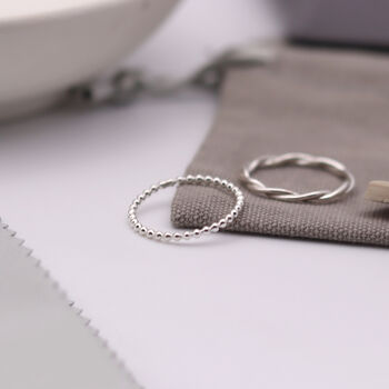 Silver Stacking Rings, 5 of 11