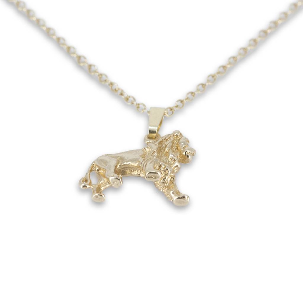 lion pendant in solid gold by simon kemp jewellers