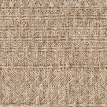 Round Indoor And Outdoor Boho Brown Rug, 6 of 6
