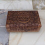 Floral Triquetra Carved Wooden Jewellery Box, thumbnail 6 of 8