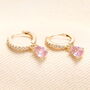Birthstone Crystal Huggie Hoop Earrings In Gold, thumbnail 11 of 12