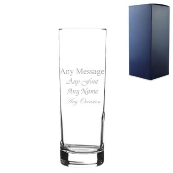 Personalised Engraved Tall Highball Glass 315ml, 3 of 7