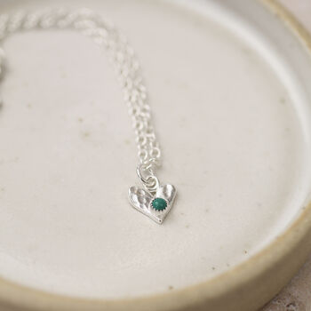 Sterling Silver Small Birthstone Heart Bracelet, 6 of 8
