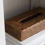 Marbury Brown Rattan Shallow Rectangle Tissue Box Cover, thumbnail 3 of 3