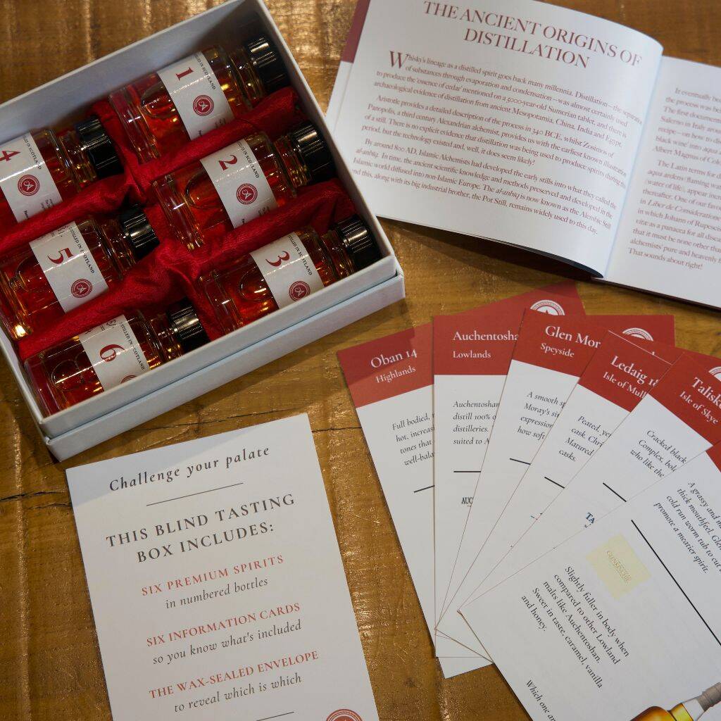 Six Mystery Scotch Single Malts: Premium Blind Tasting Gift Set The Founders Selection, 1 of 4