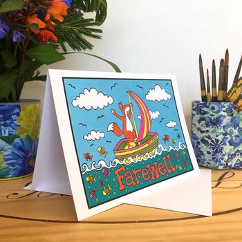 'Farewell' Sea Faring Fox Greetings Card, 2 of 3