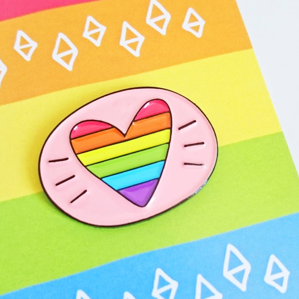 Rainbow Heart Gay Pride Pin By Angela Chick