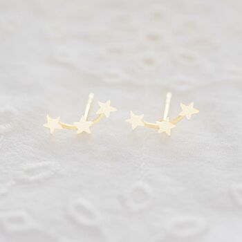 Sterling Silver Climber Star Personalised Earrings, 5 of 7