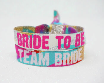 Team Bride Multicoloured Hen Party Wristbands, 10 of 10