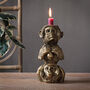 Gold Evil Monkey Mantra Candlestick, thumbnail 5 of 5