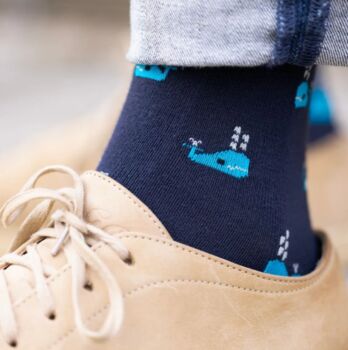 Whale Bamboo Cotton Socks, 2 of 3